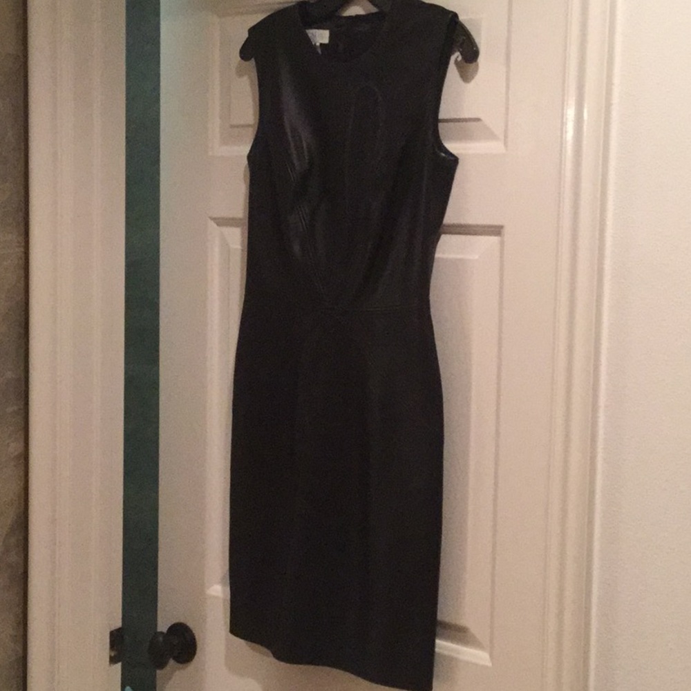 Escada Black Leather sheath Dress